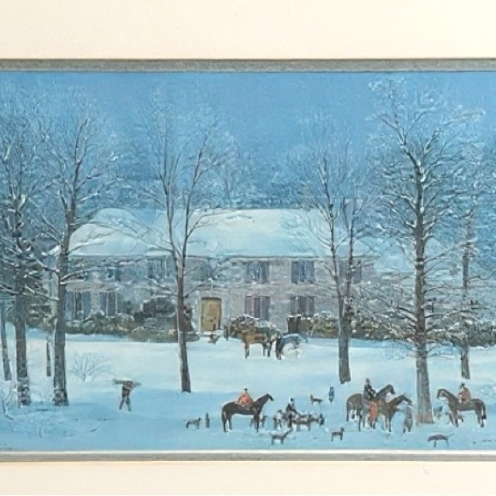 Fine Art Print “La Chasse D’ Huber”, Michel Delacroit, professionally framed
